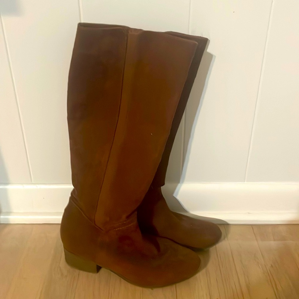Brown Suede Knee High Boots